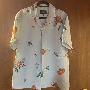 Malibu Men's Floral Print Shirt - White and Orange